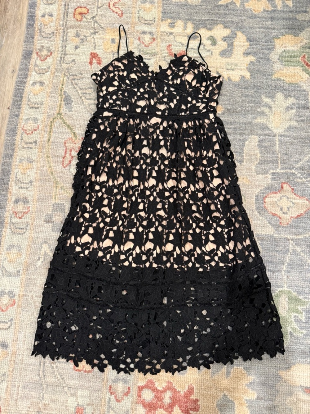 Black Lace A-Line Spaghetti Strap Dress